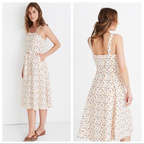 NWOT Madewell 20 Square-Neck Tank Midi Dress in Terrazzo - Picture 2 of 5